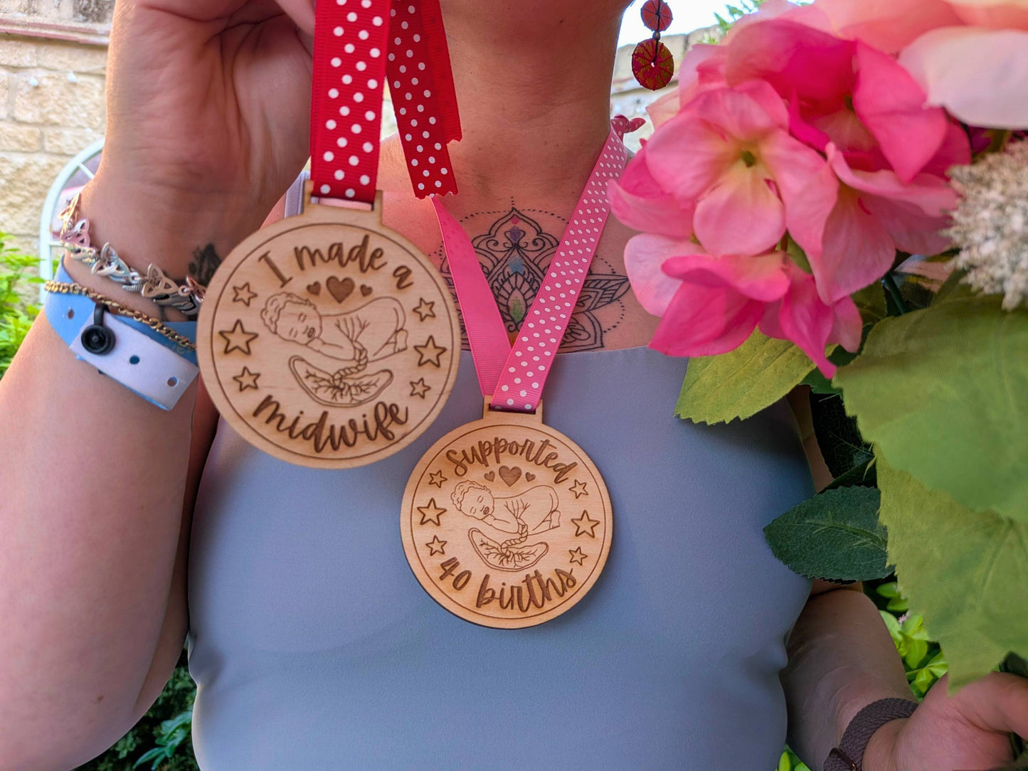 40th Baby Wooden Medal