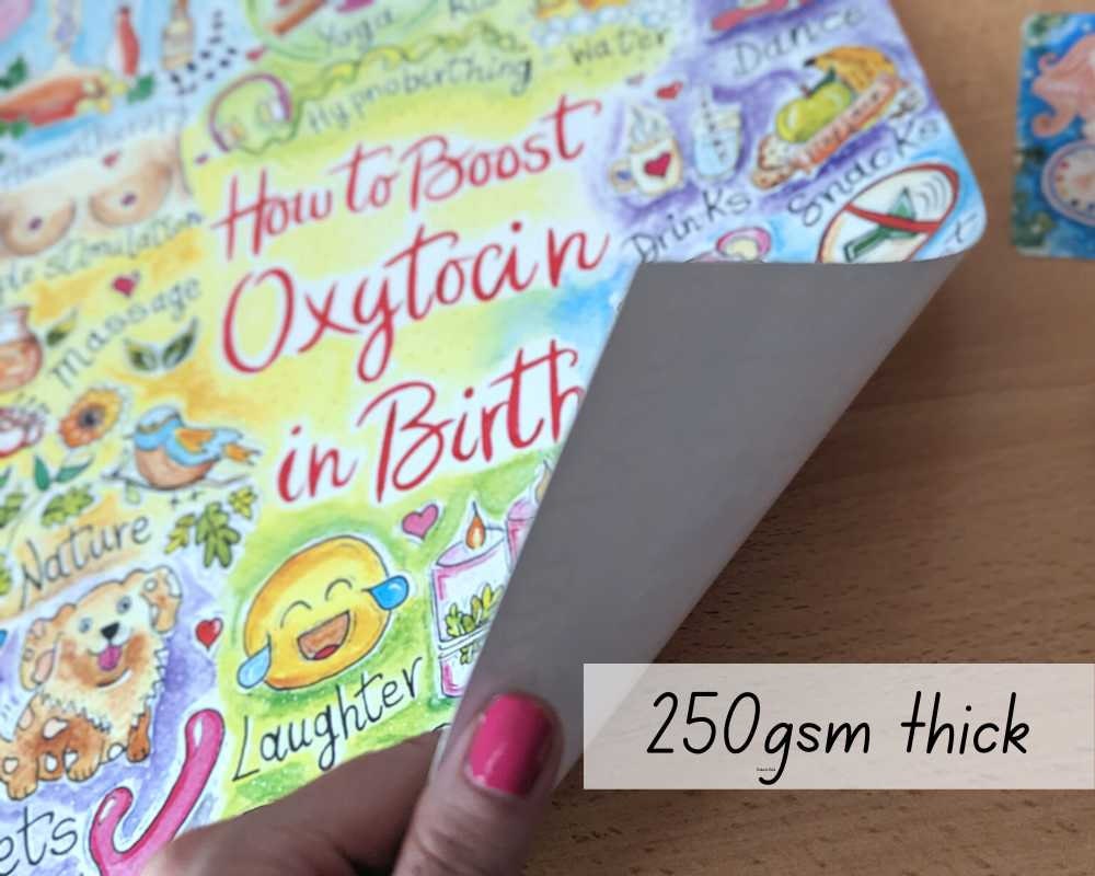 Oxytocin A2 Natural Birth 250gsm Poster Print | Antenatal Education | Doula Tool | Midwife Art | Birthworker | Hypnobirthing