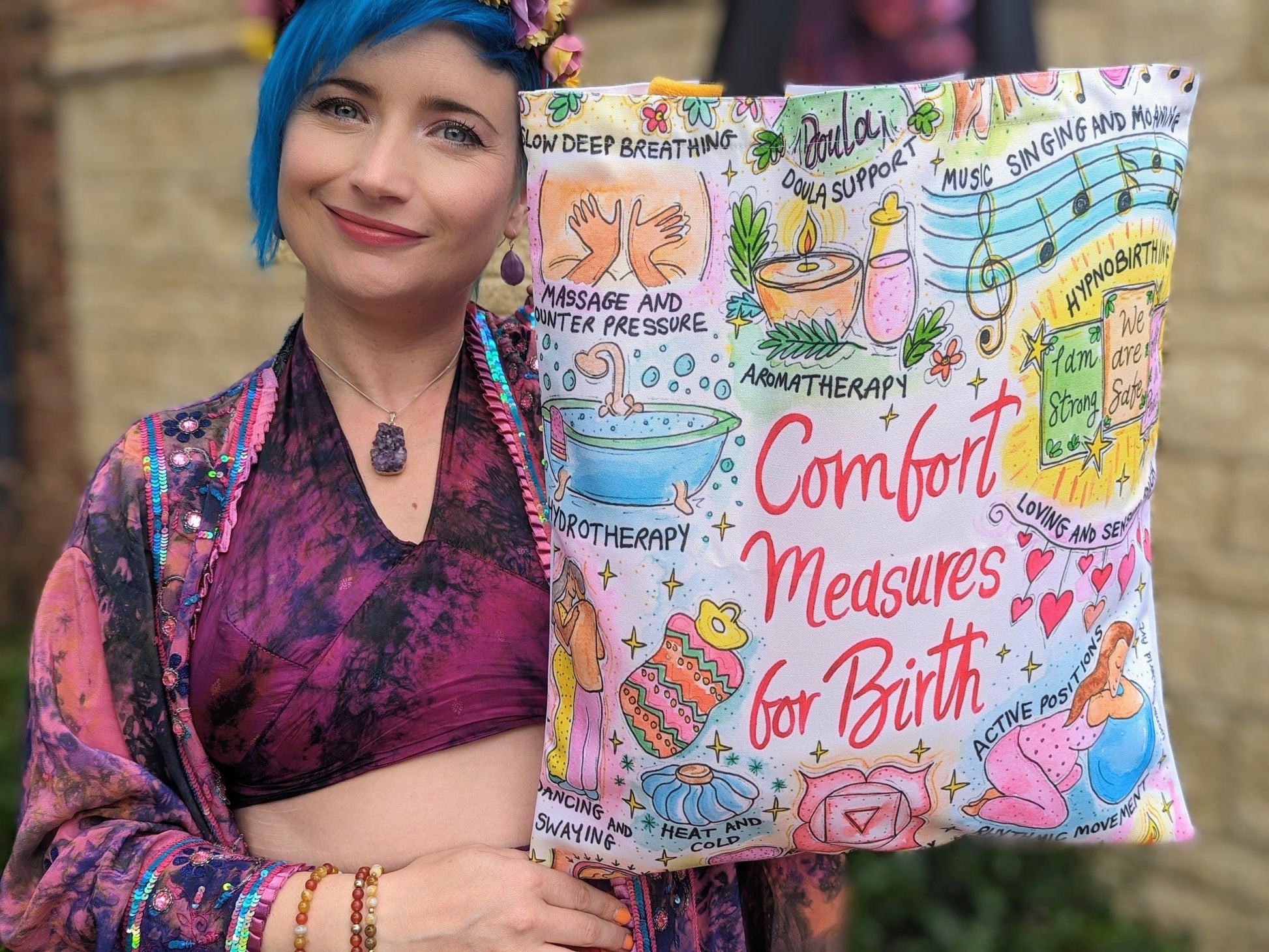 Comfort Measures for Birth Doula Tote Bag | Hypnobirthing Bag | Birth Bag | Antenatal Education Gift | Midwife Gift | Hospital Bag