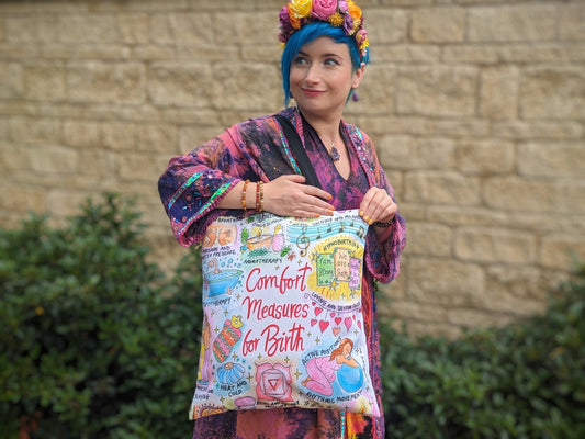 Comfort Measures for Birth Doula Tote Bag | Hypnobirthing Bag | Birth Bag | Antenatal Education Gift | Midwife Gift | Hospital Bag