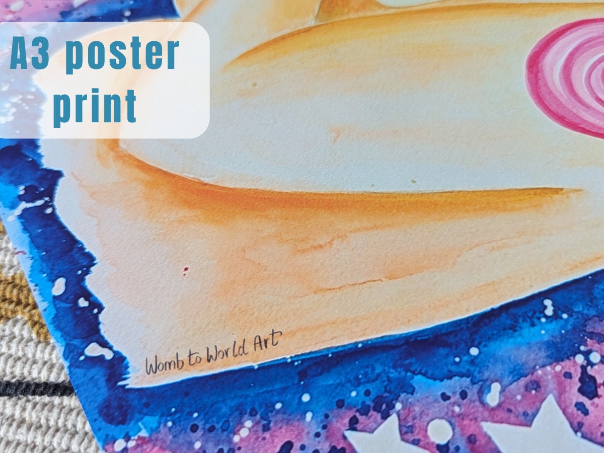 Newborn and Mother Birth Art A3 250gsm Poster Print