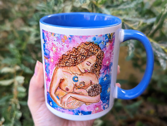Breastfeeding Baby and Mother Mug | Birth Art | Doula Gift | Midwife | Pregnancy Mug | Birthworker | Mother's Day