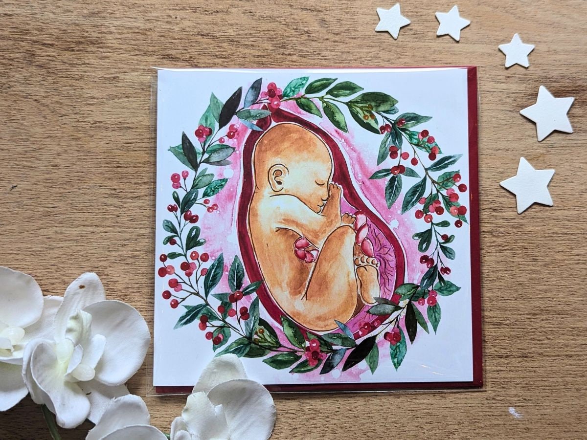 Pregnancy Christmas Card | Bump's First Christmas | Pregnancy Card | Antenatal Class Gifts | Doula Client Cards