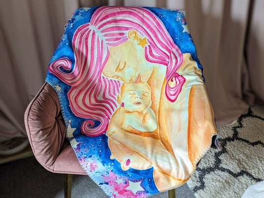 Newborn & Mother Fleece Blanket: Birthworker Doula Gift