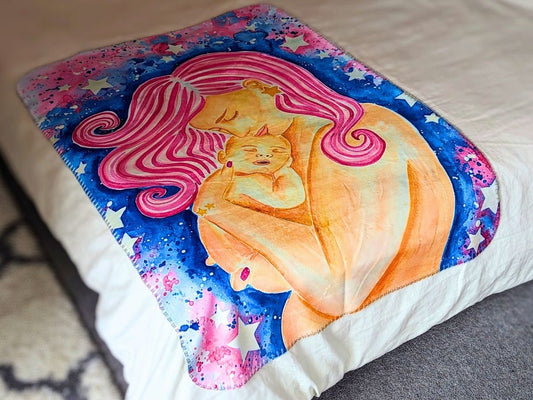 Newborn & Mother Fleece Blanket: Birthworker Doula Gift