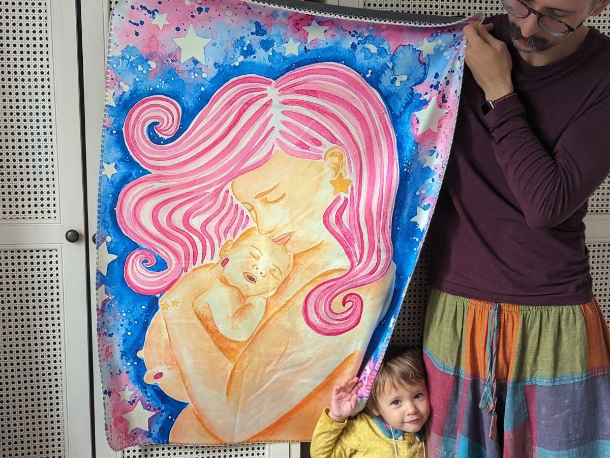 Newborn & Mother Fleece Blanket: Birthworker Doula Gift