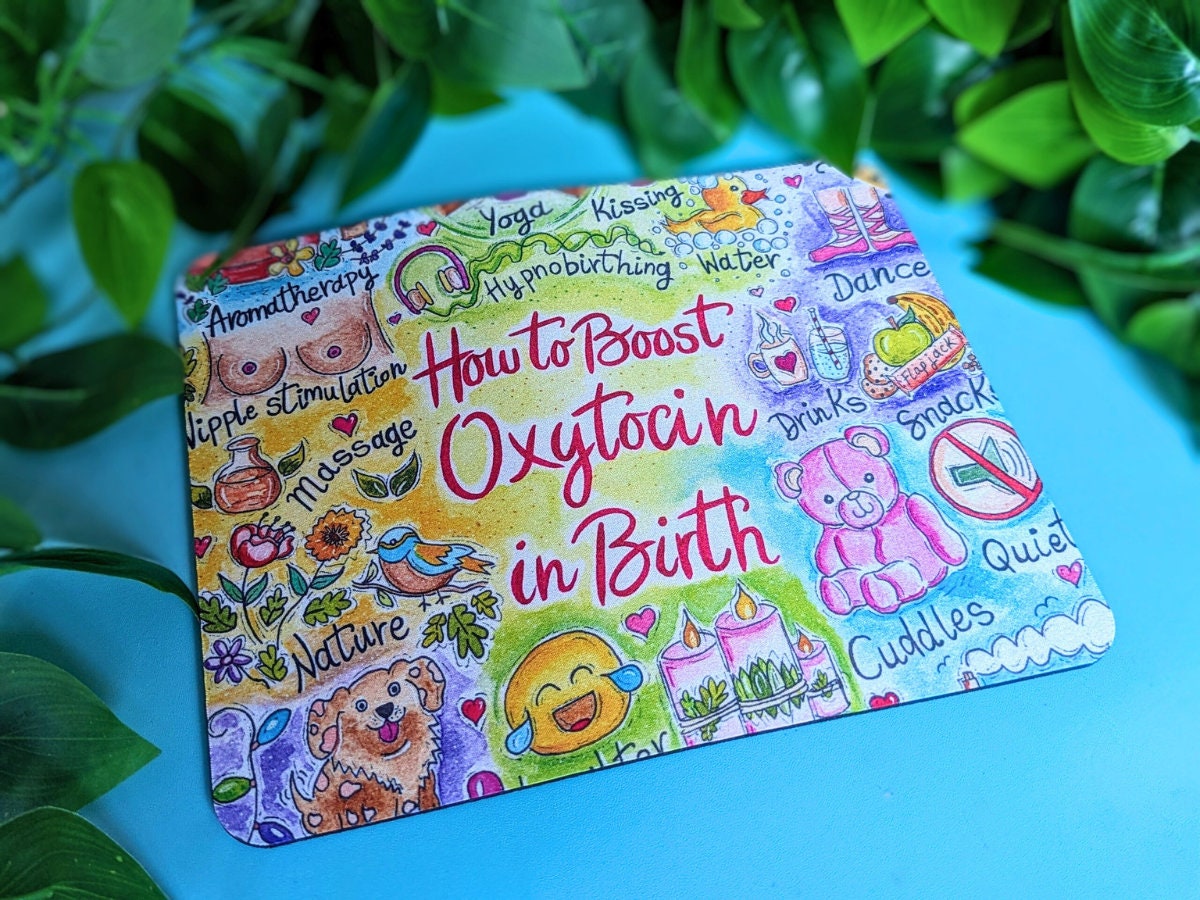 Antenatal Teacher Oxytocin Mouse Mat | Birth Education Desk Pad | Midwife to Be | Midwifery Gift | Doula | Birth Hormones