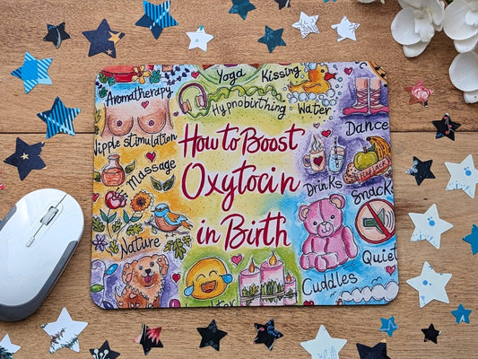 Antenatal Teacher Oxytocin Mouse Mat | Birth Education Desk Pad | Midwife to Be | Midwifery Gift | Doula | Birth Hormones
