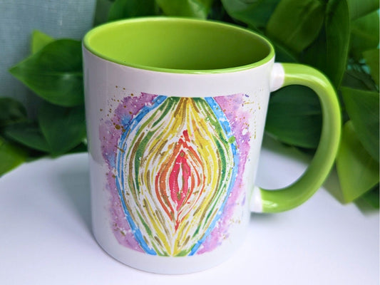 Chakra Yoni Art Mug | Vulva Art | Doula Gift | Midwife | Women's Circles | Birthkeeper |