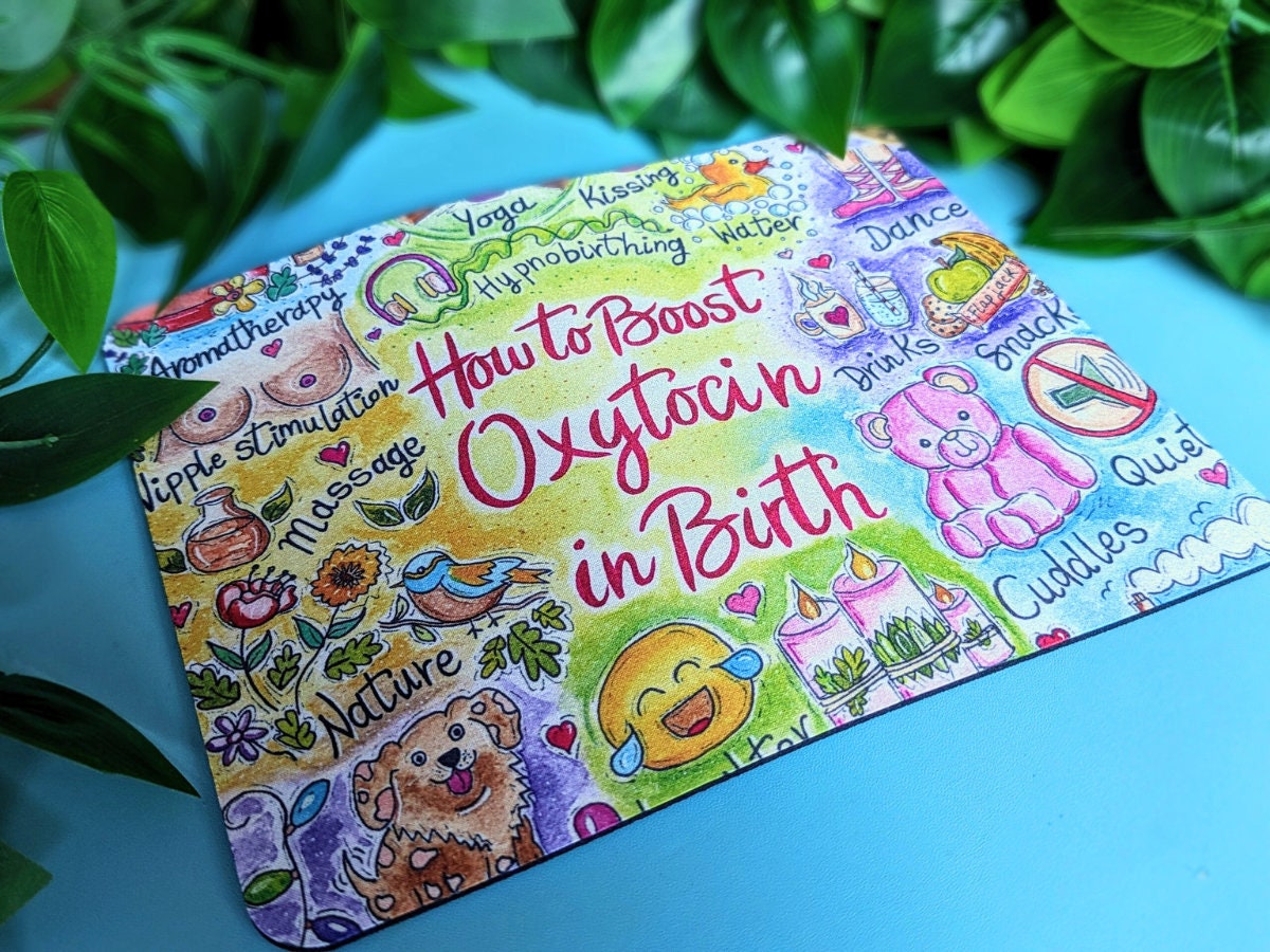 Antenatal Teacher Oxytocin Mouse Mat | Birth Education Desk Pad | Midwife to Be | Midwifery Gift | Doula | Birth Hormones