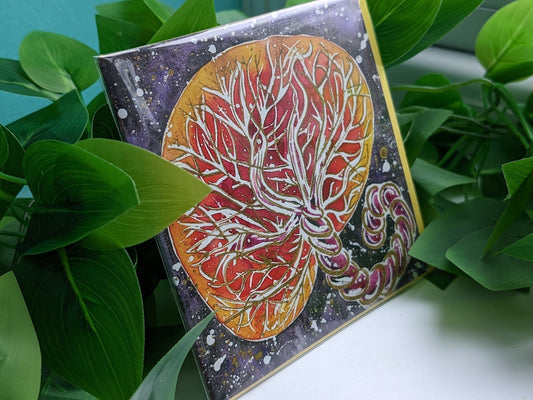 Watercolour Placenta Art Midwife Card