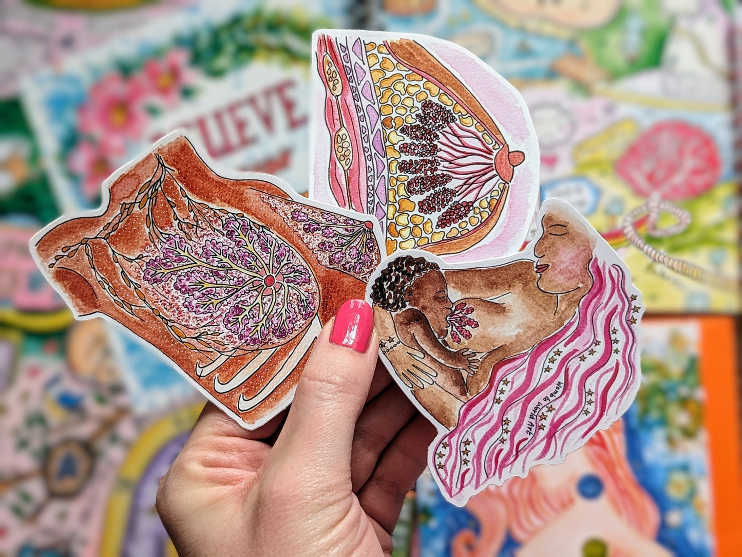 Breastfeeding Education Sticker Set | IBCLC | Lactation Consultant | Breastfeeding Peer Supporter | Breast Anatomy | Student Midwife