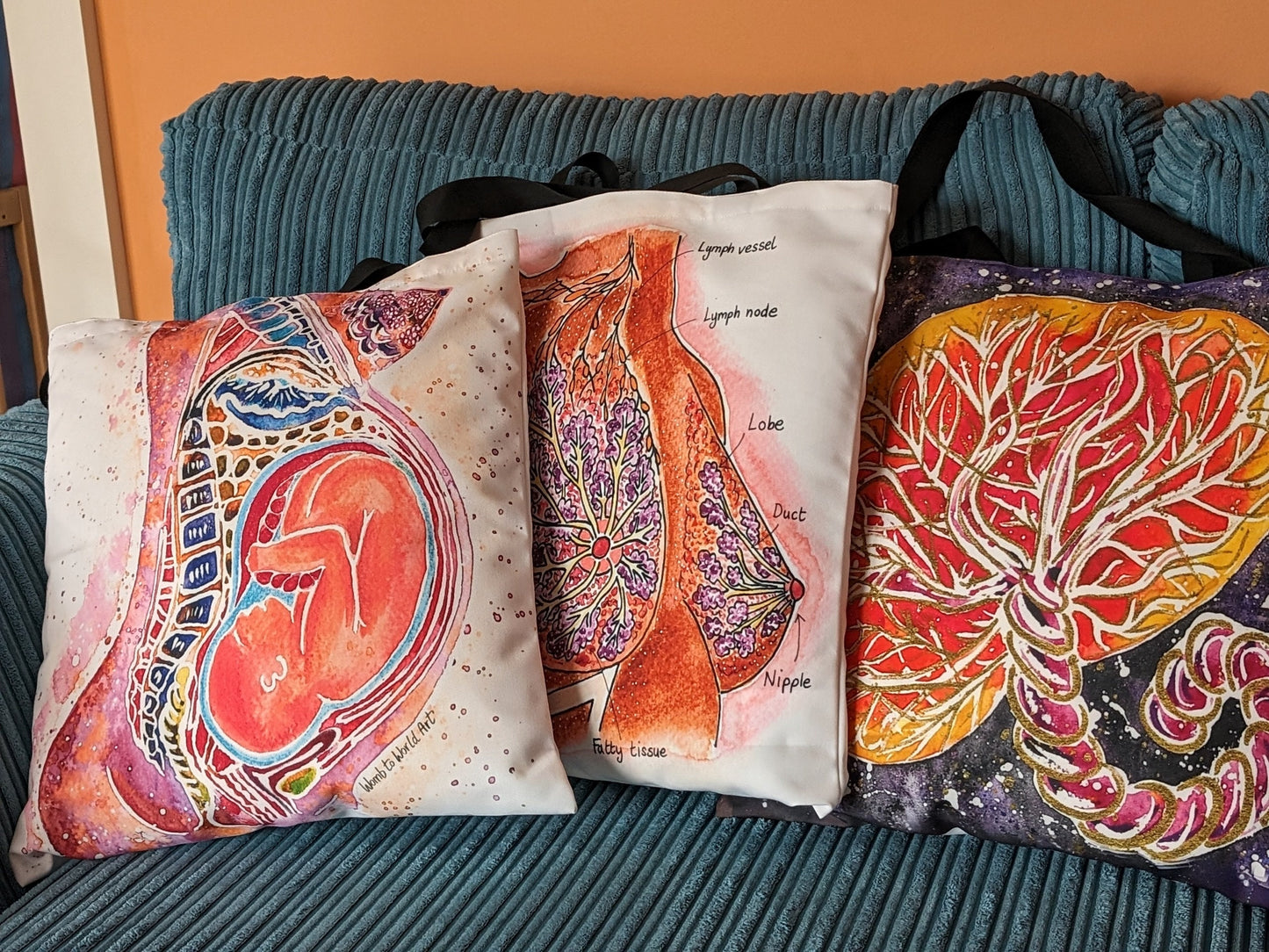 Pregnancy Anatomy Bag | Pregnancy Maternity Tote Bag | Birth Bag | New Baby Gift | Midwife Gift | Baby in the Womb | OB Gift OBGYN