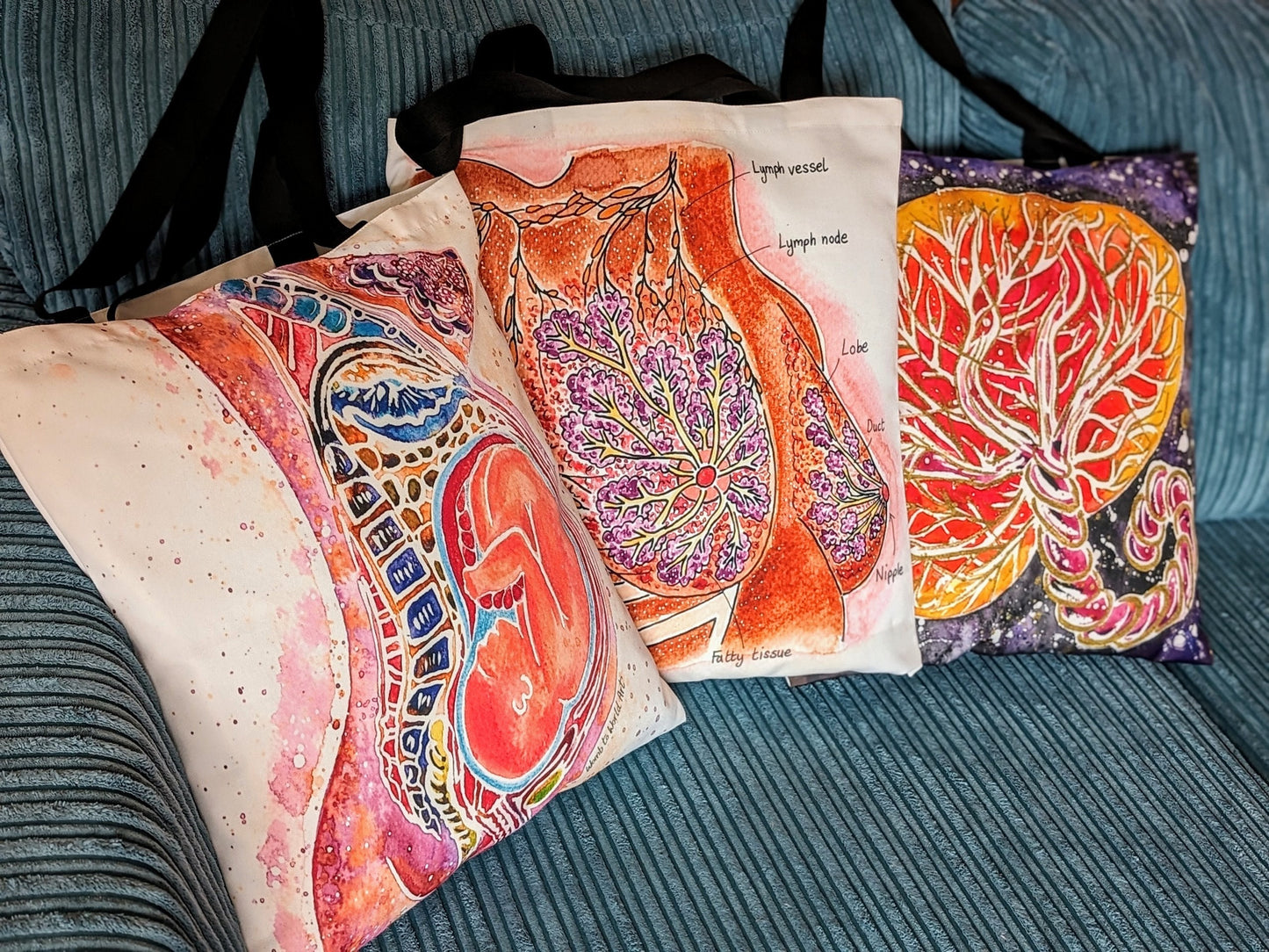 Pregnancy Anatomy Bag | Pregnancy Maternity Tote Bag | Birth Bag | New Baby Gift | Midwife Gift | Baby in the Womb | OB Gift OBGYN