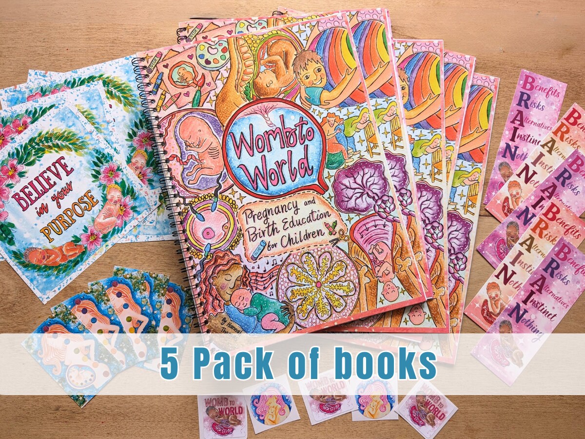 5 Pack Children's Pregnancy Books | Preparing Sibling New Baby | Big Brother and Sister Gift | Homeschool Science | Doula Birth Client Gift
