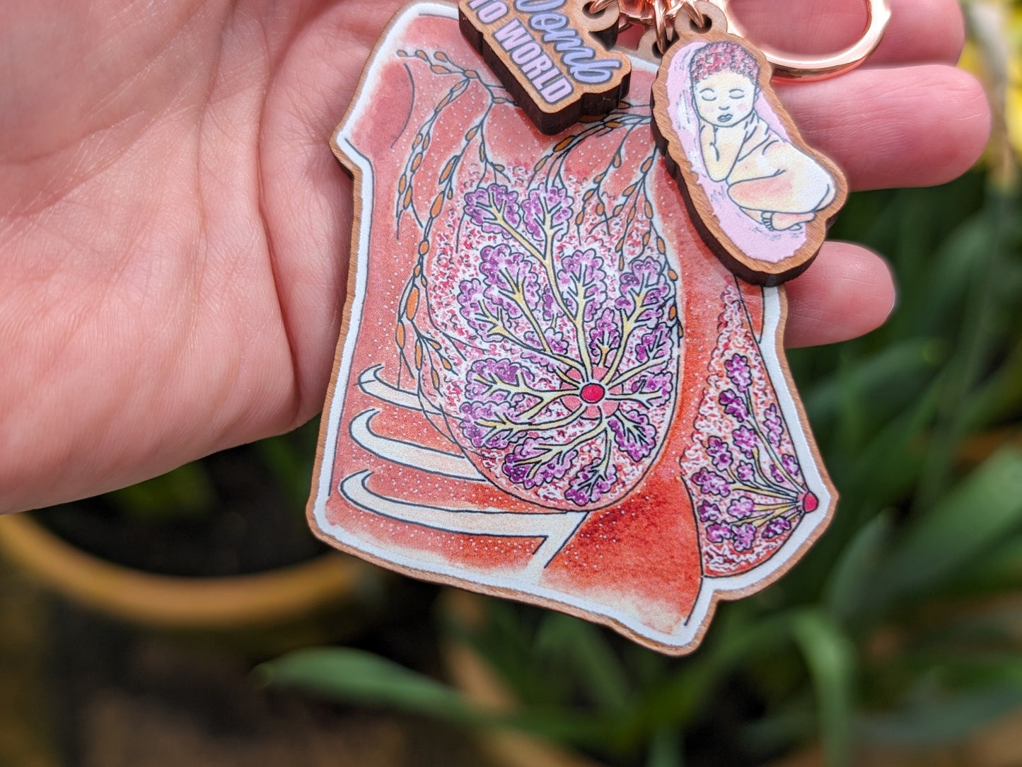 IBCLC Breast Anatomy Keyring | Lactation Consultant Gift Idea | Key Bag Charm | Breastfeeding Support Keychain
