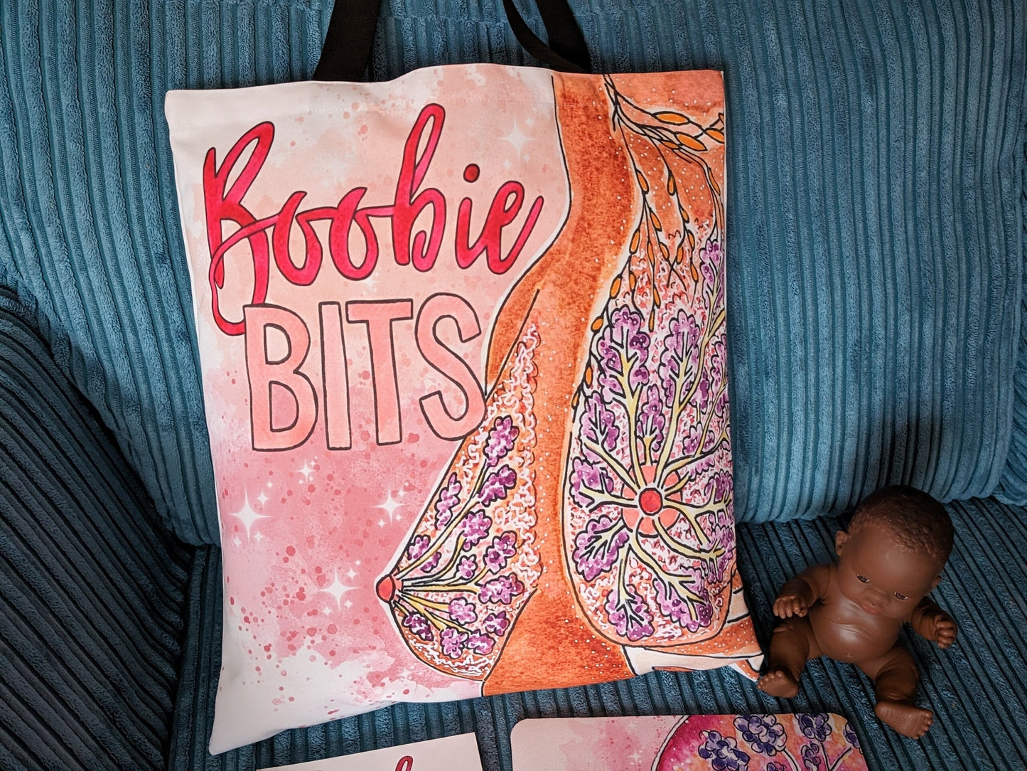 Breast Anatomy Tote Bag: Lactation Consultant Gift