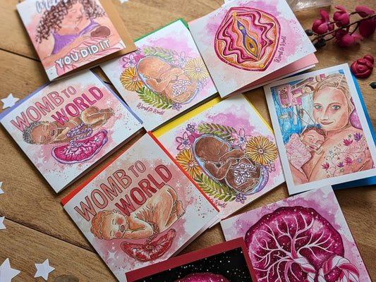 New Baby Card | Womb to World | Doula Cards | New Mother Card | Mama You Did It | Home Birth Mama