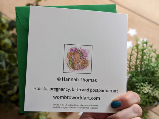 Baby in the Womb Art Pregnancy Card