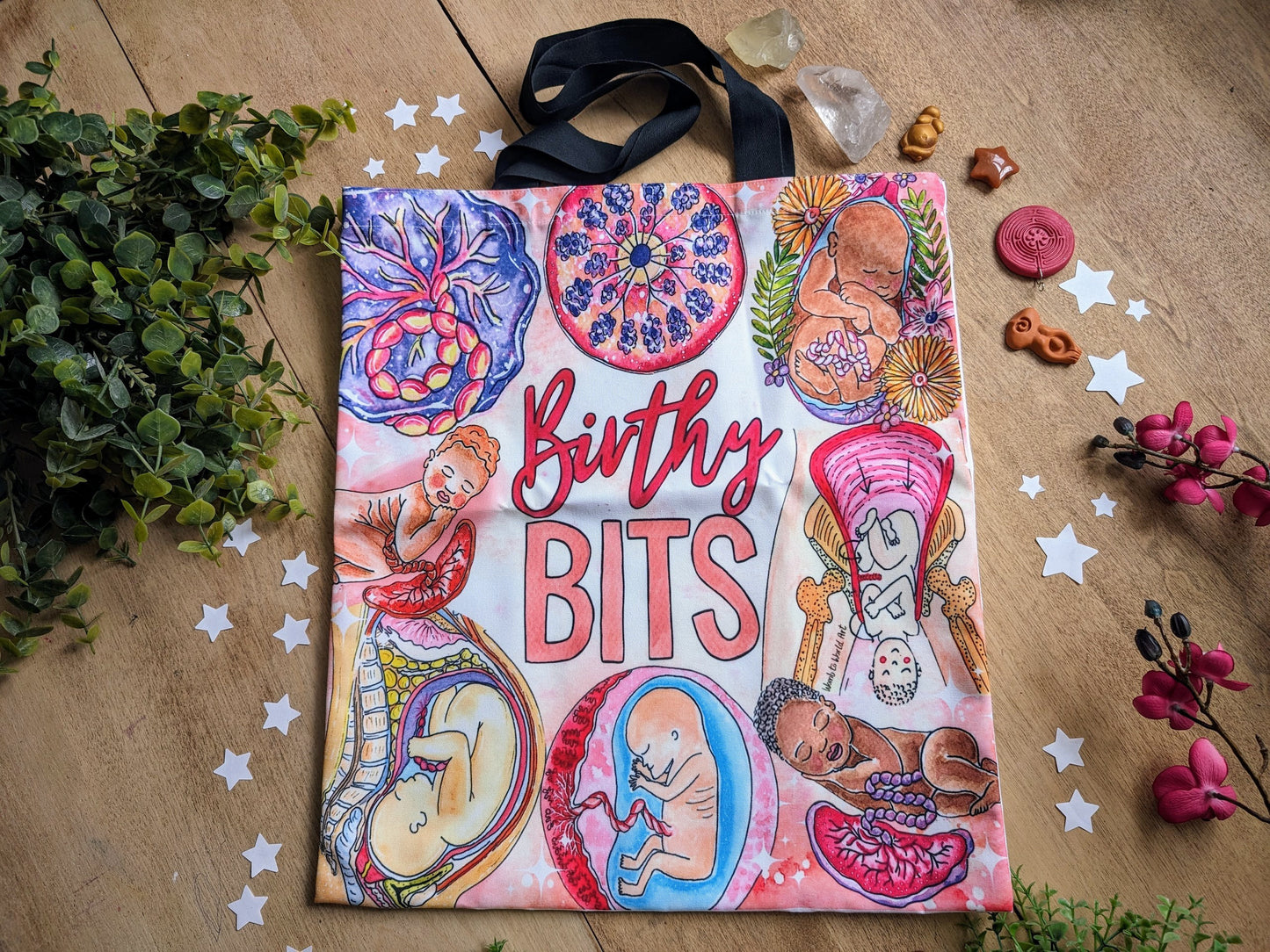 Birthy Bits Doula Bag | Pregnancy Maternity Bag | Birth Bag | Student Midwife Merch Gift | Midwife Gift | Hospital Bag