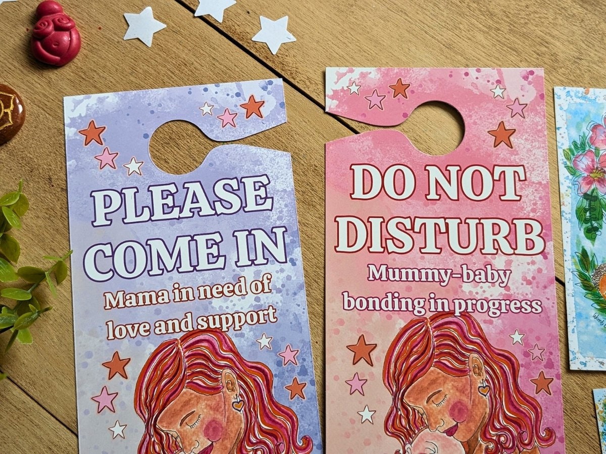 New Baby Door Hanger: Postpartum Boundary Sign for New Mothers