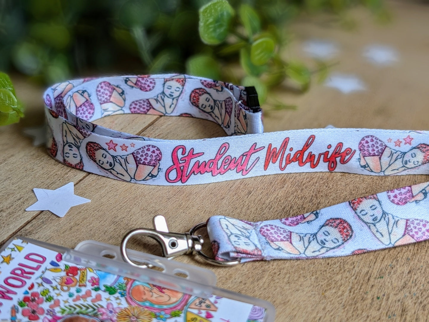 Student Midwife Lanyard Key Fob | Baby Badge ID Badge Holder | Maternity ID Card Holder | Pregnancy Badge Holder | Midwifery Student Gifts
