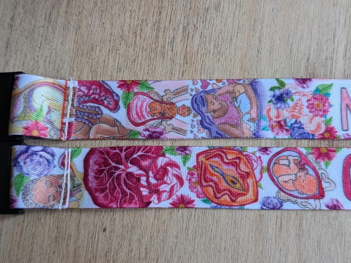 OBGYN Lanyard: Watercolor Birth Art Badge Holder OB-GYN