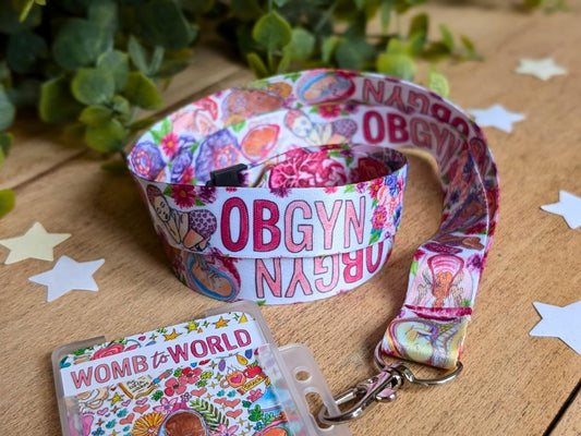 OBGYN Lanyard with birth art