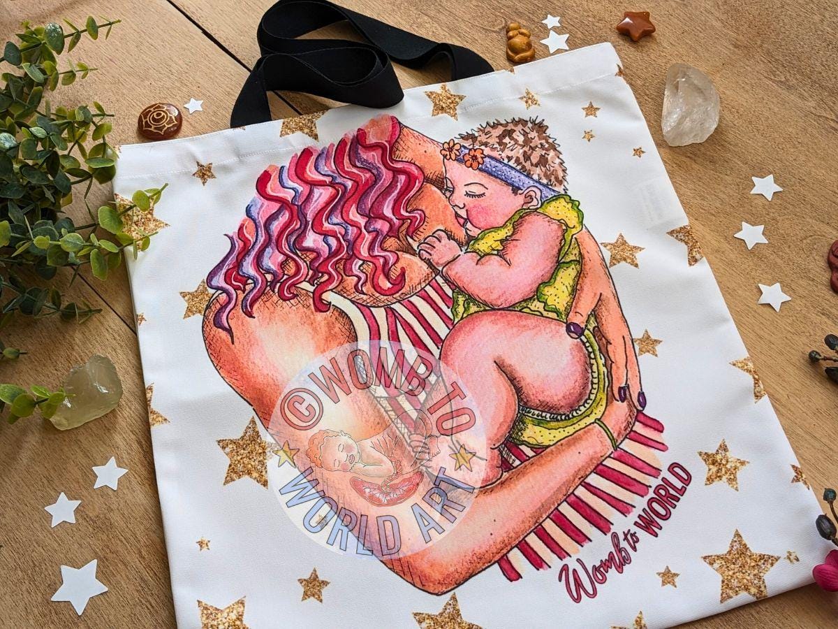 Breastfeeding Art Bag | Breast Anatomy | Postnatal Doula Bag | IBCLC Lactation Consultant Gift | Breastfeeding Peer Supporter