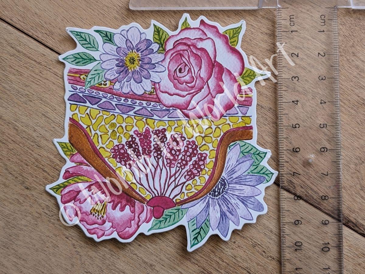 Breast Anatomy Art Sticker 10cm Vinyl