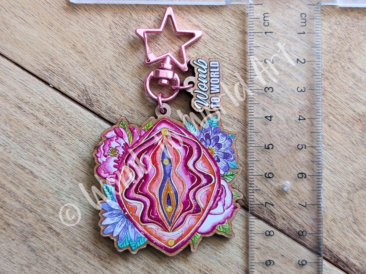 Yoni Art Keyring | Vulva Art Keychain | Womb Healing | Tantra Keyring | Divine Feminine | Motherhood Art | Bag Key Charm