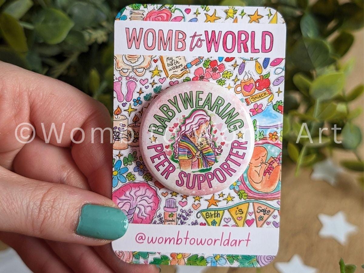 Babywearing Peer Supporter Badge: Metal Button Pin, Consultant Gift