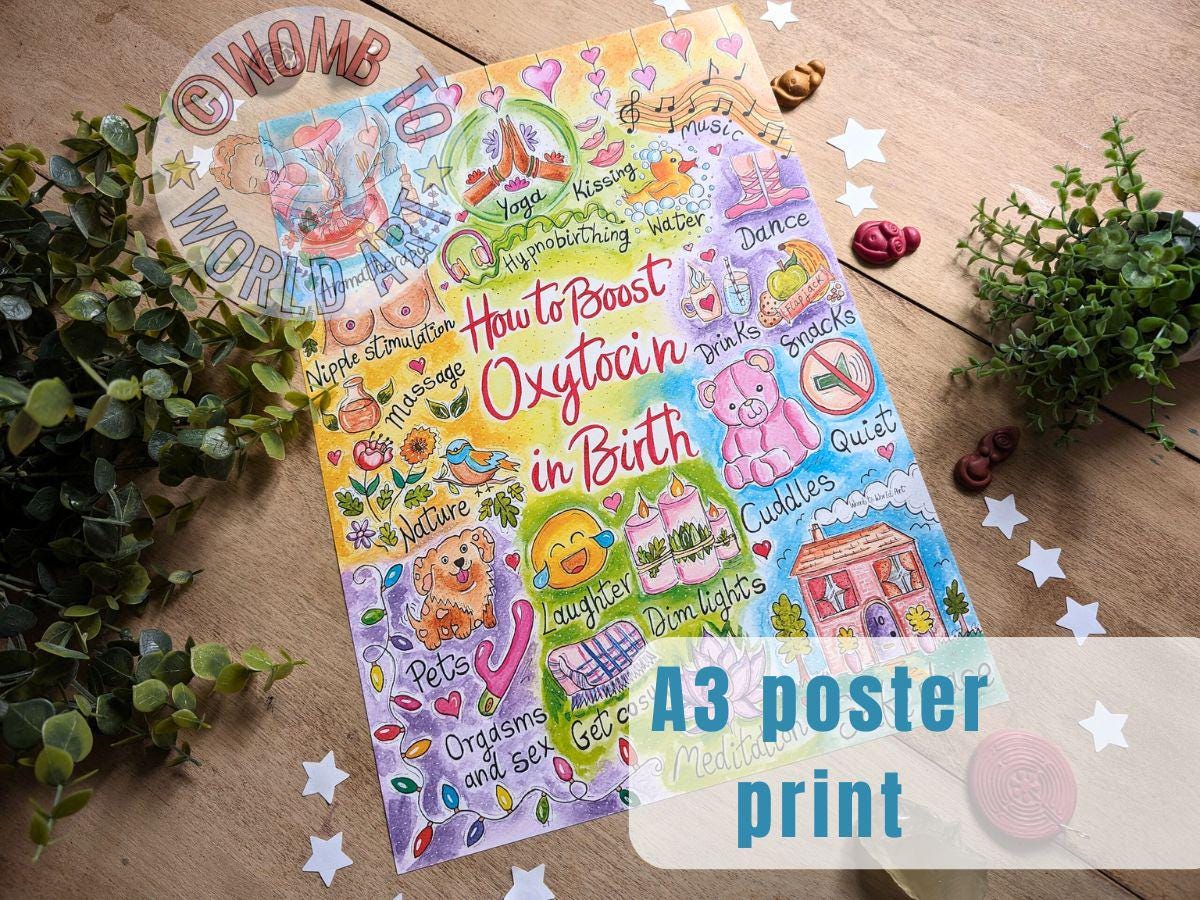 Oxytocin Natural Birth 250gsm A3 Poster Print