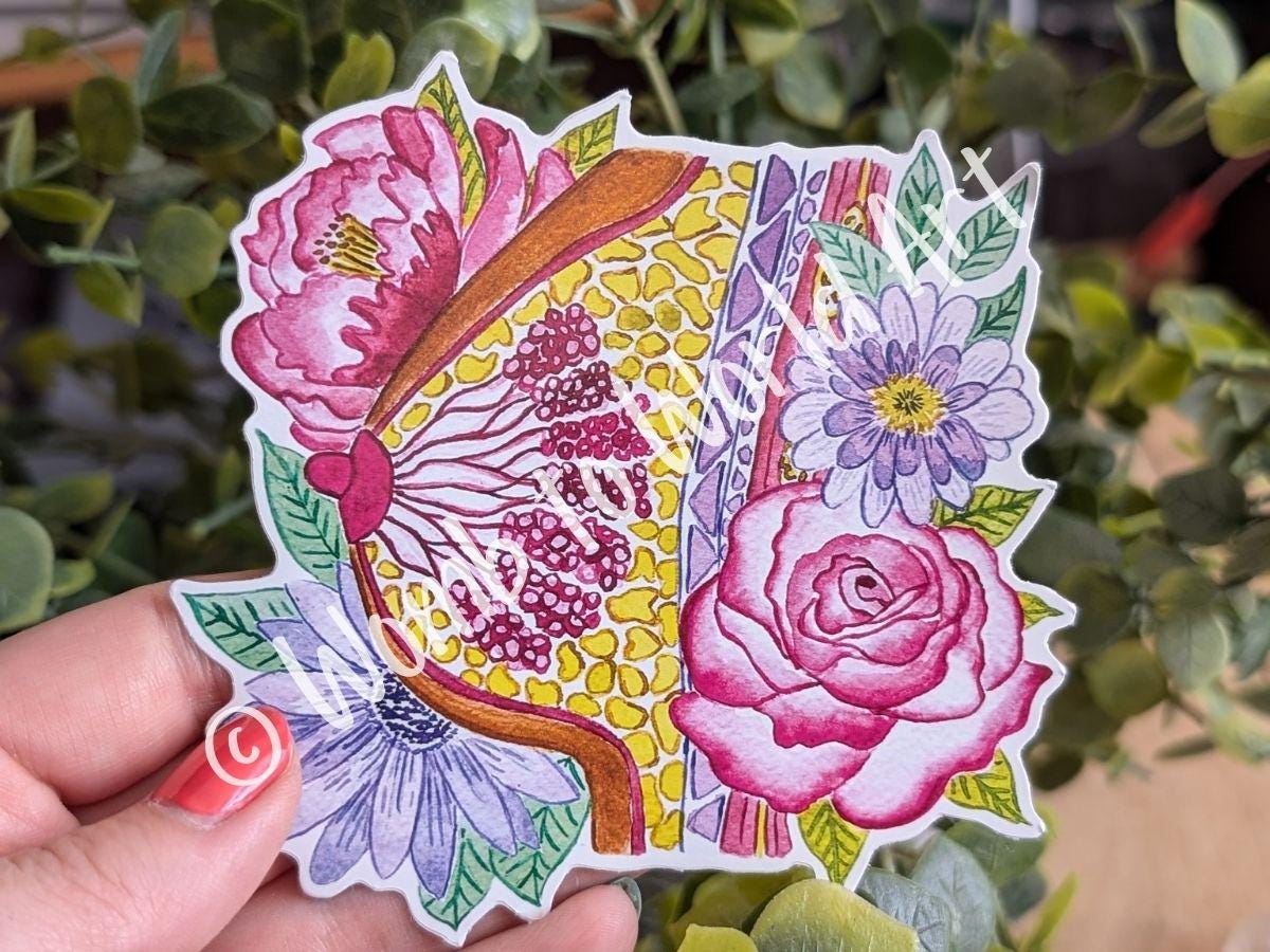 Breast Anatomy Art Sticker 10cm Vinyl
