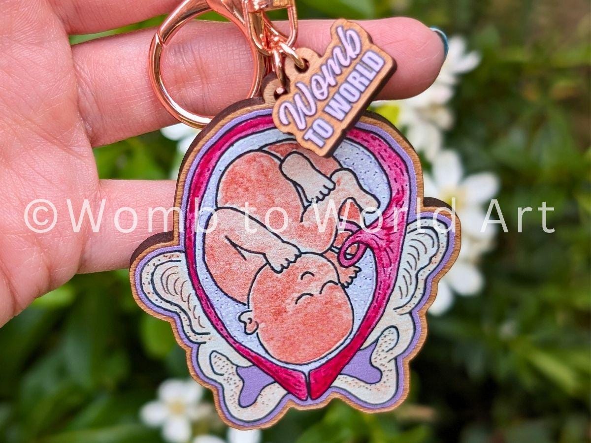 Baby in the Womb Art Keyring