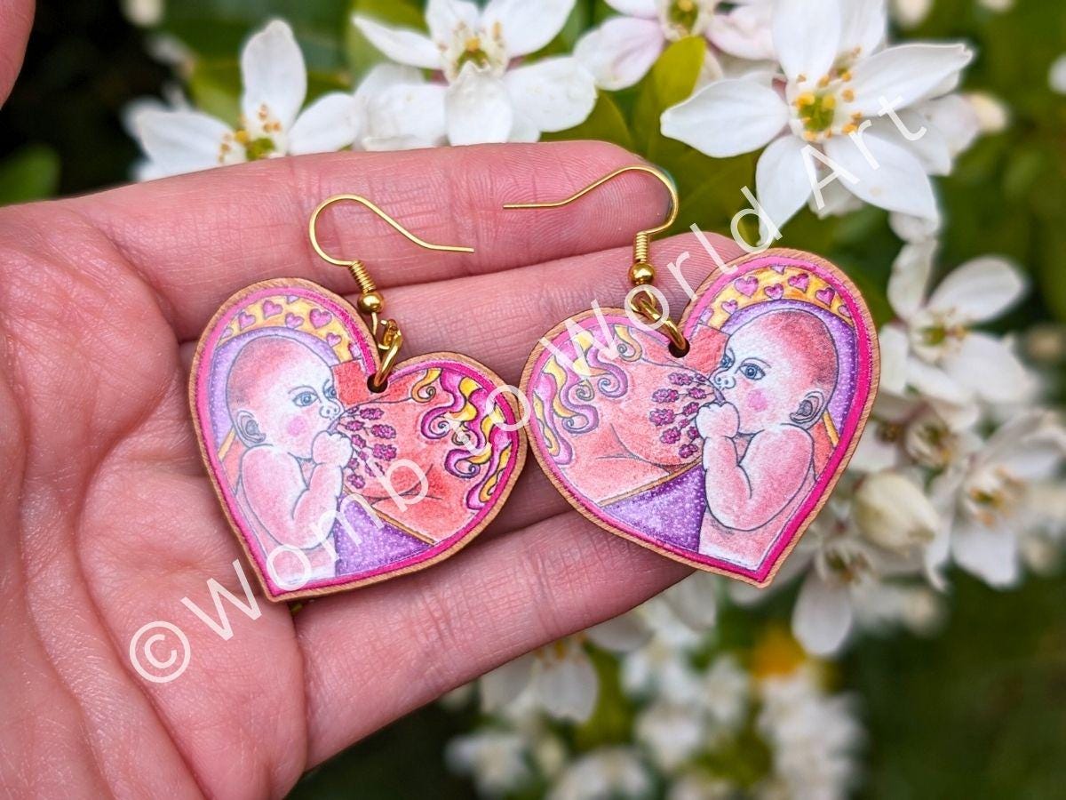 IBCLC Wooden Breastfeeding Earrings | Breastfeeding Peer Supporter | Counsellor | Breast Anatomy | Lactation Consultant Gifts