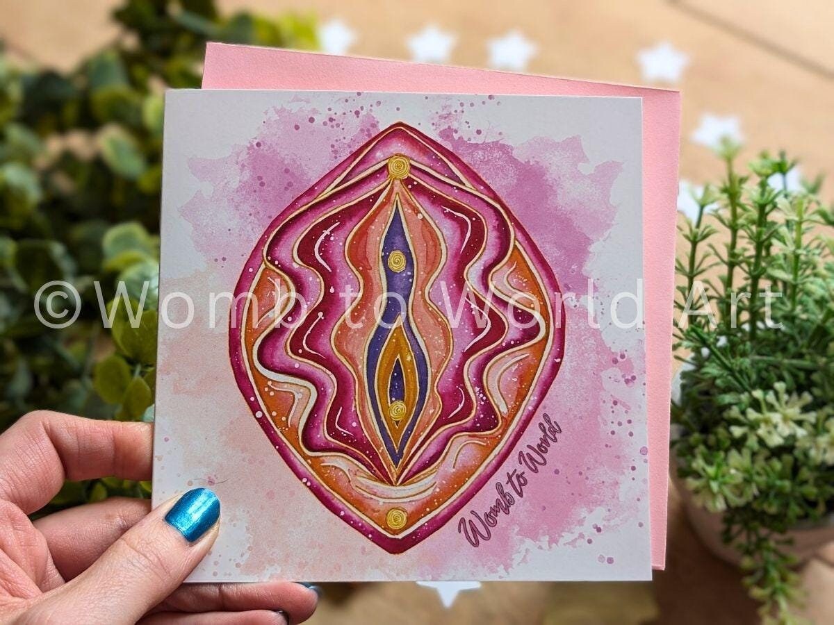 Yoni Art Greetings Cards | Spiritual Birth | Womb Healing | Motherhood | Birth Art | Sacred Intimacy Tantra