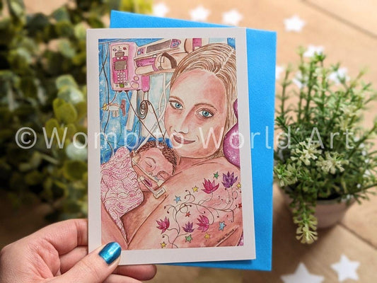 NICU Baby Card: Mother & Child Art, Neonatal Care