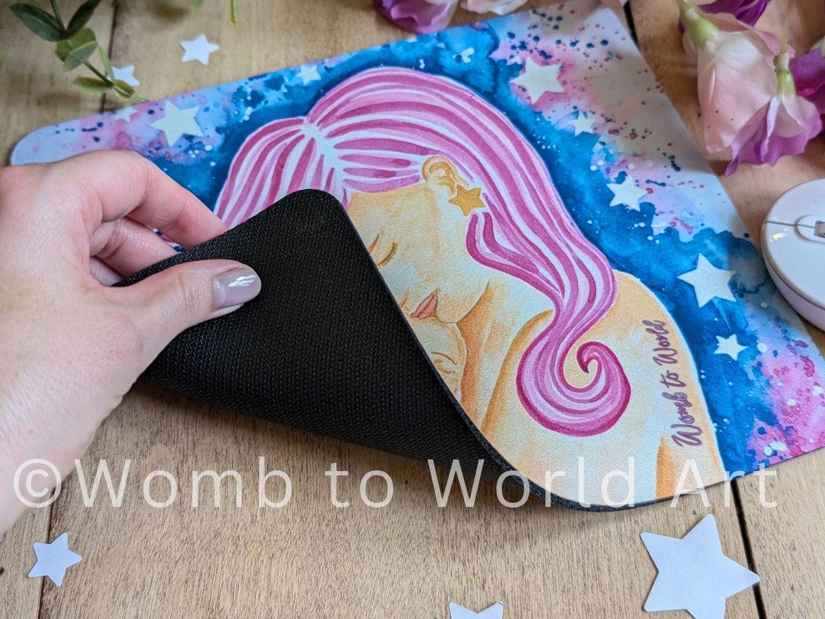 Mother and Baby Art Mouse Mat Desk Pad | Midwife Gift Ideas | Motherhood Painting | Skin-to-skin | Student Midwife | Postnatal Doula