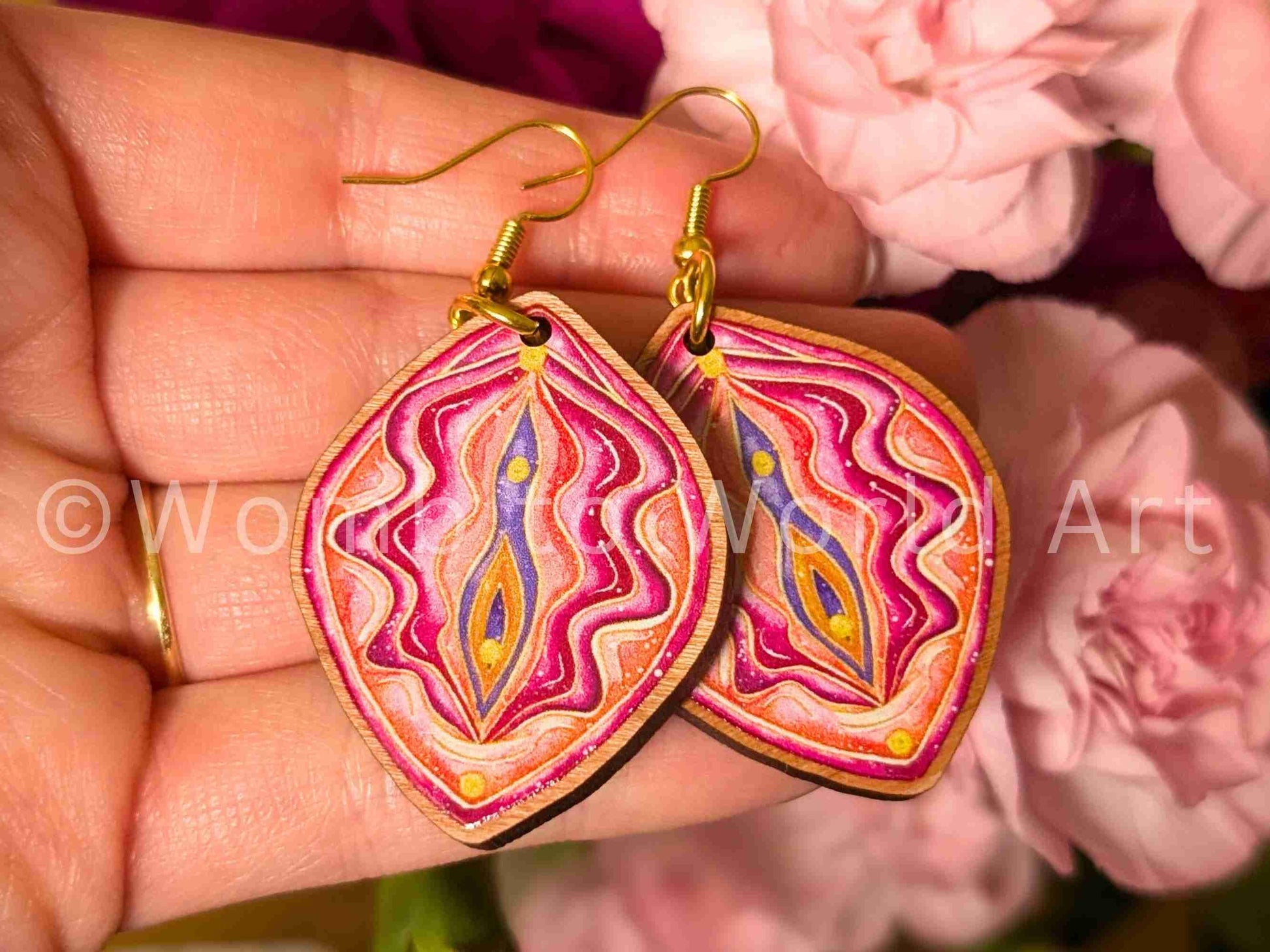 Yoni Art Earrings | Vulva Art | Womb Healing | Tantra | Divine Feminine | Midwife Earrings | Birthkeeper