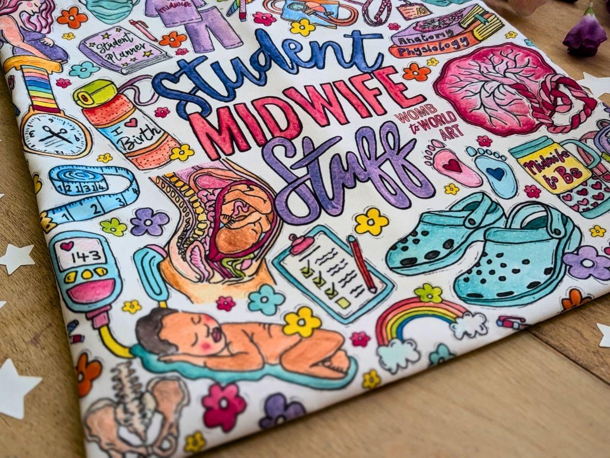 Student Midwife Bag | Midwifery Student Tote Bag | Pregnancy Bag | Scrubs Bag | Hospital Bag | Student Midwife Gifts