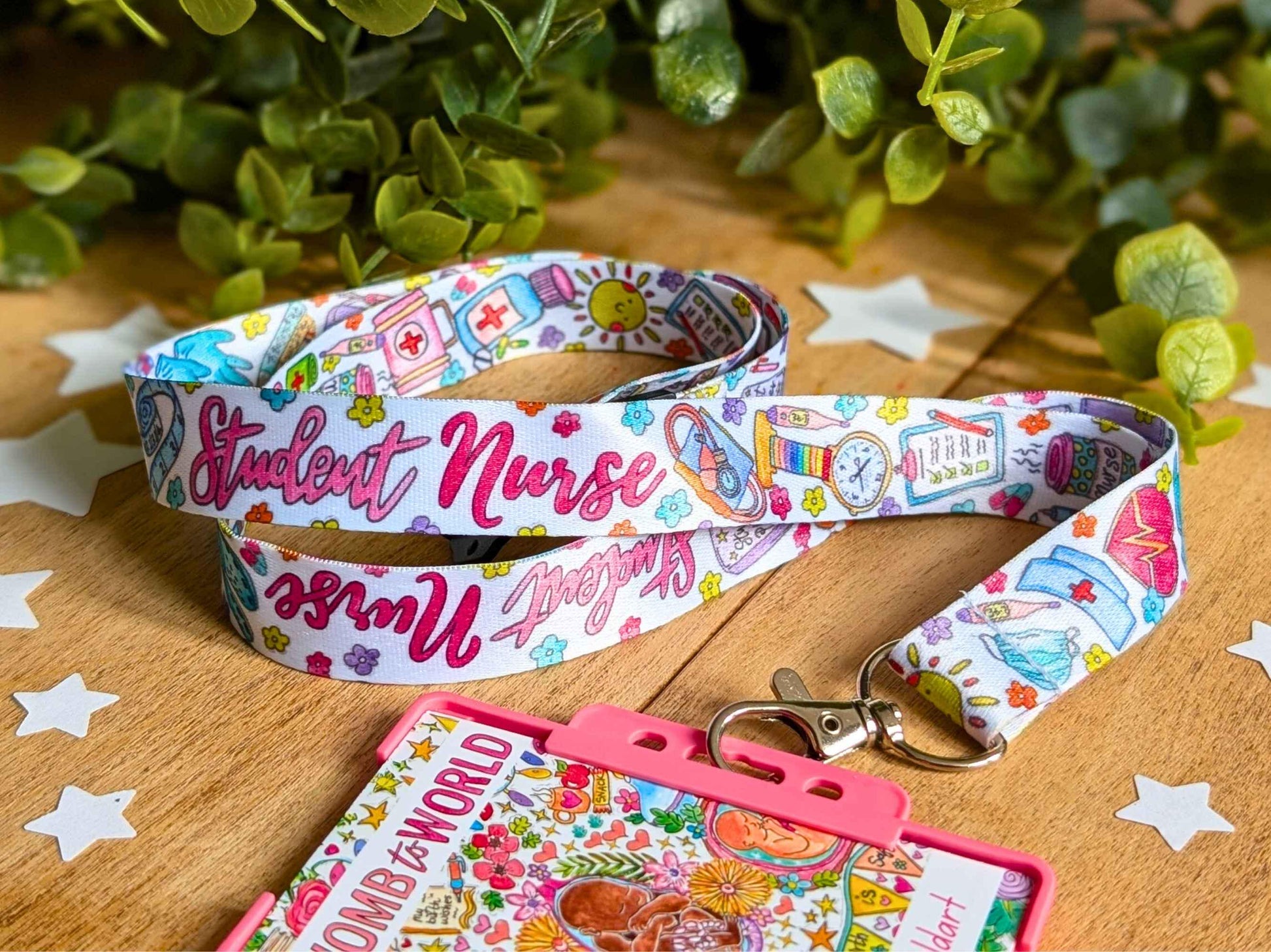 Student Nurse Lanyard: ID Badge Holder & Key Fob Watercolour