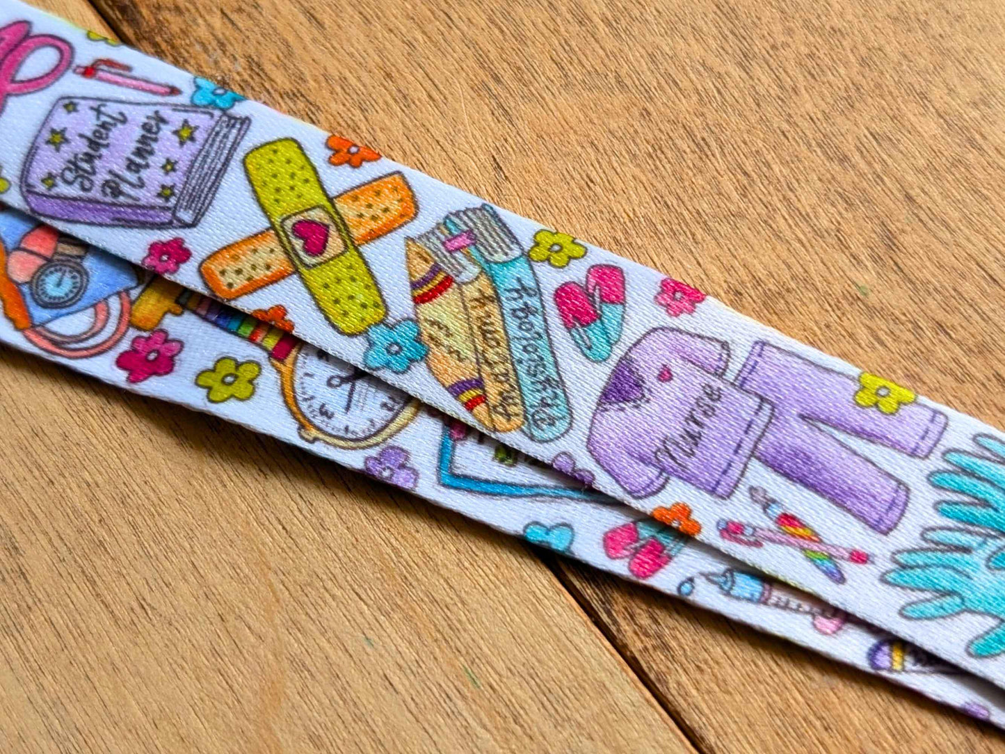Student Nurse Lanyard: ID Badge Holder & Key Fob Watercolour