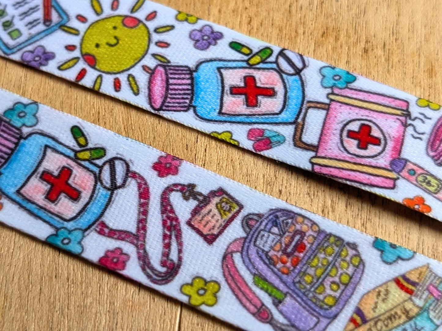 Student Nurse Lanyard: ID Badge Holder & Key Fob Watercolour