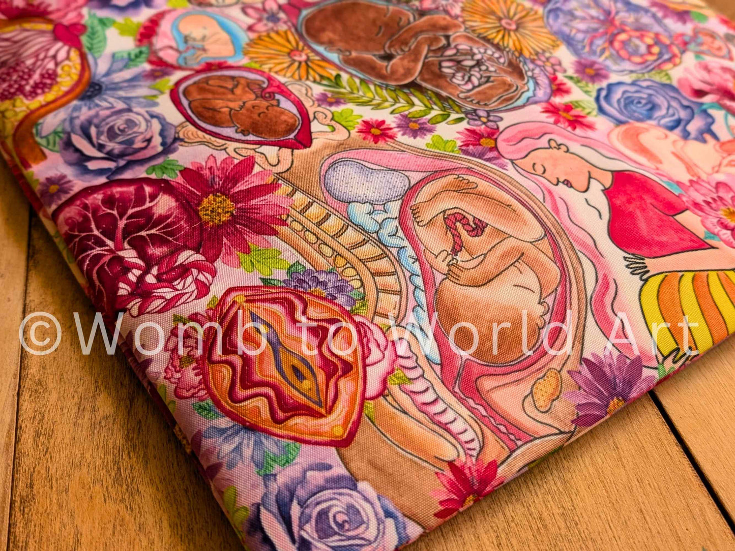 Pregnancy and Birth Art Bag | Womb to World Art | Doula | Antenatal | Student Midwife Gift Ideas | Breastfeeding | OBGYN Gift IBCLC