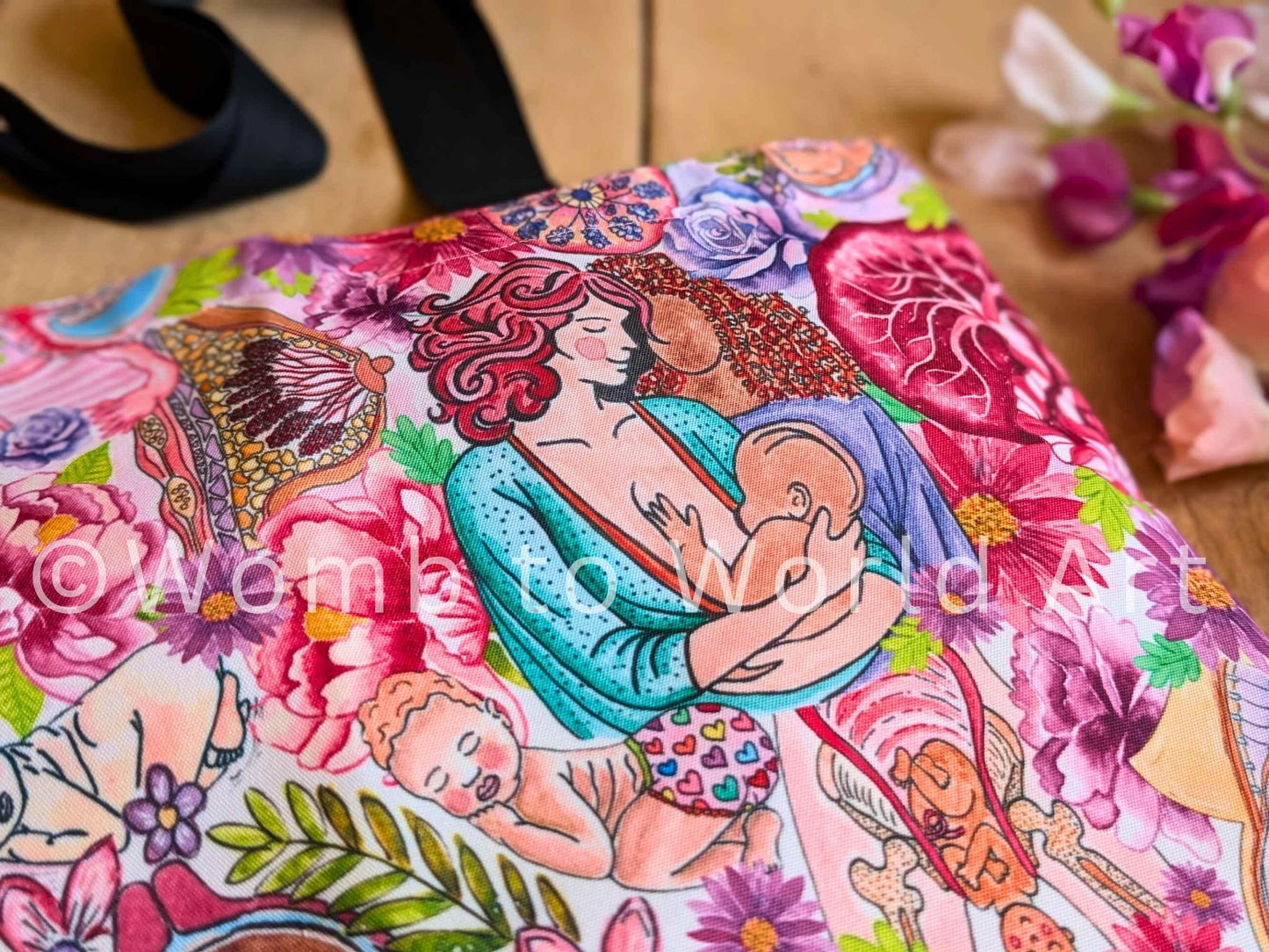 Pregnancy and Birth Art Bag | Womb to World Art | Doula | Antenatal | Student Midwife Gift Ideas | Breastfeeding | OBGYN Gift IBCLC