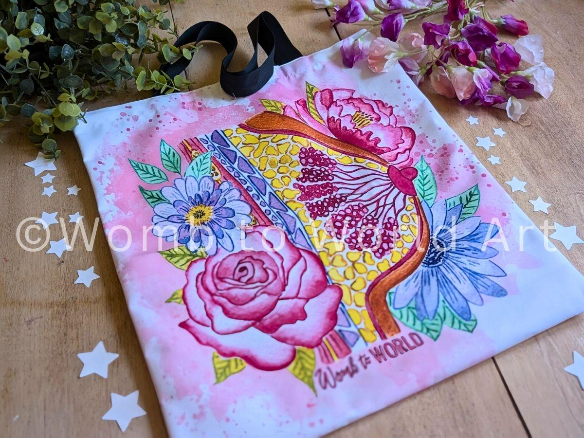 Breastfeeding Tote Bag: Watercolour Breast Anatomy, Doula Gift