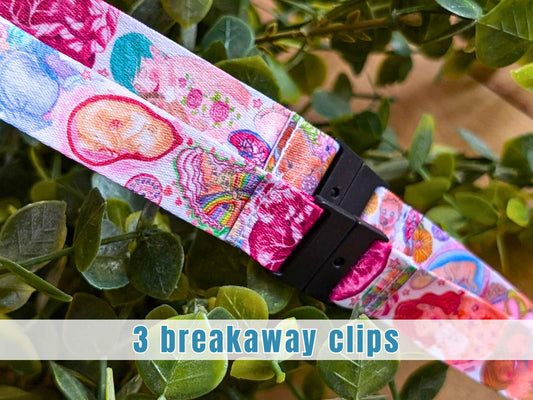 Birth Art Lanyard with 3 Safety Breakaway Clips