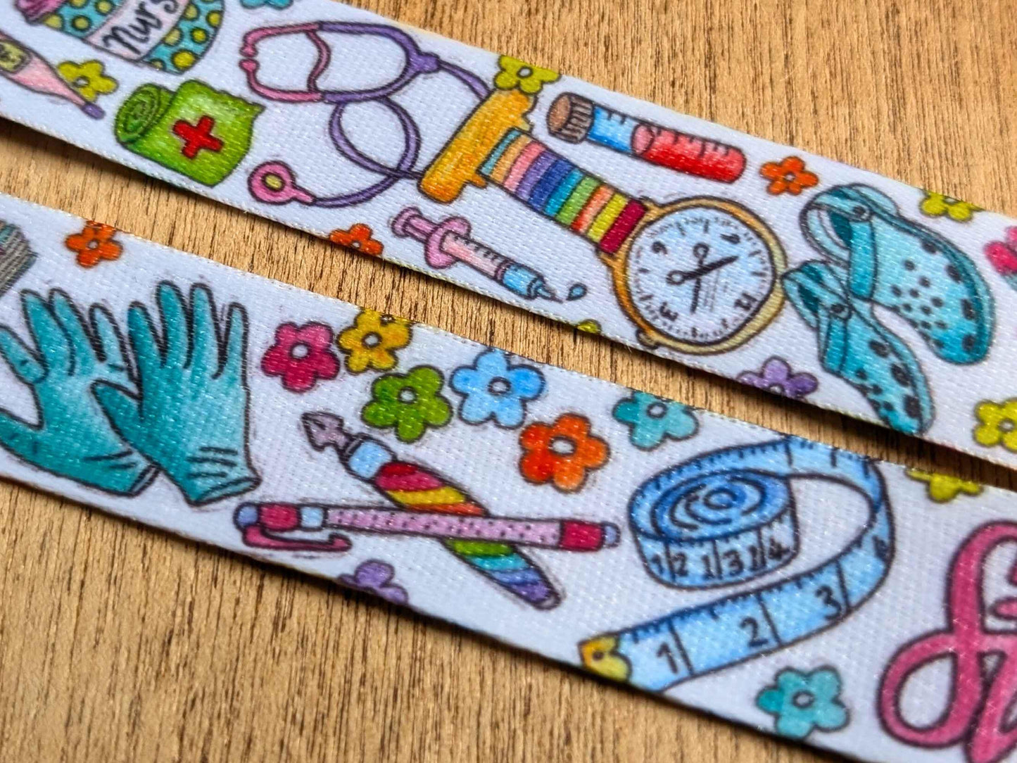 Student Nurse Lanyard: ID Badge Holder & Key Fob Watercolour