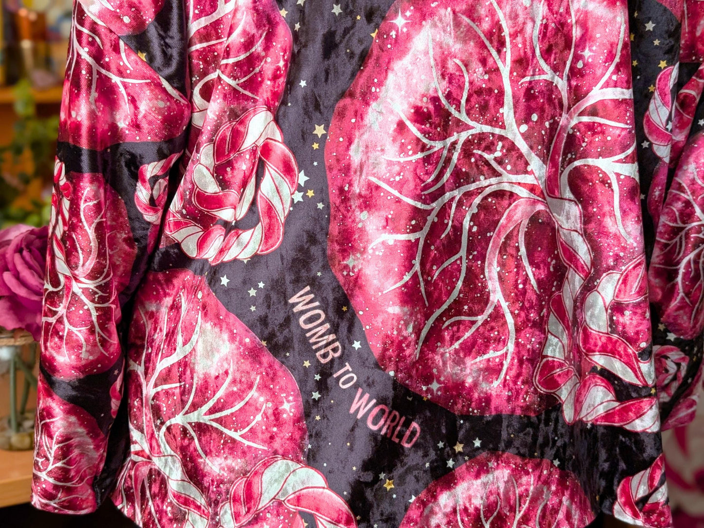 Placenta Kimono Top | Luxury Birth Worker Top | Midwife Gift | Antenatal Education OBGYN | Doula Tops | Student Midwife | Placenta Art